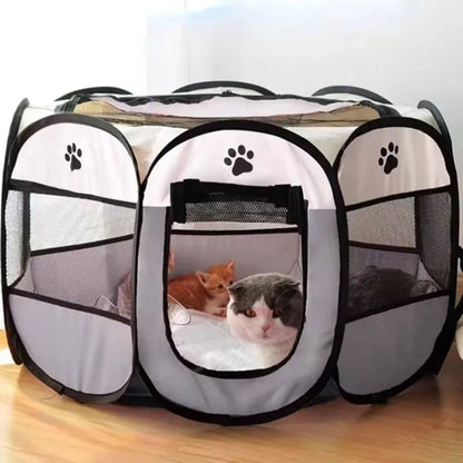 Foldable Pet Playpen – Portable Octagon Kennel for Dogs, Cats & Small Animals