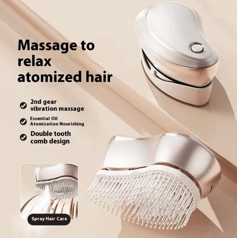 Electric Scalp Massager Comb with LED Atomizing Spray for Hair Growth