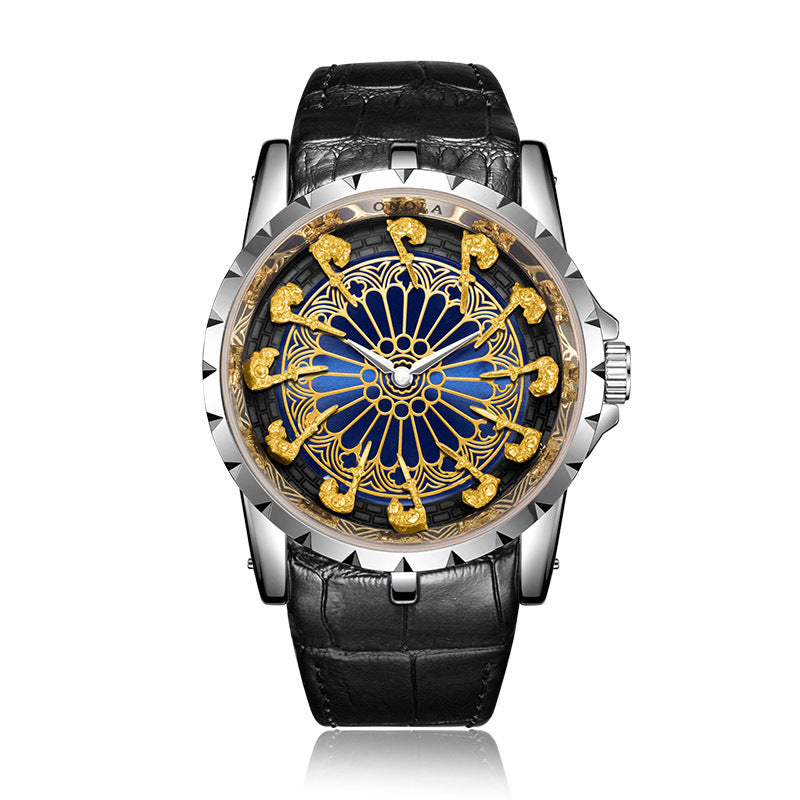 Medieval Style Men Waterproof Quartz Watch, Twelve Knight Design, Classic Gift for Him, Luxury Retro Timepiece
