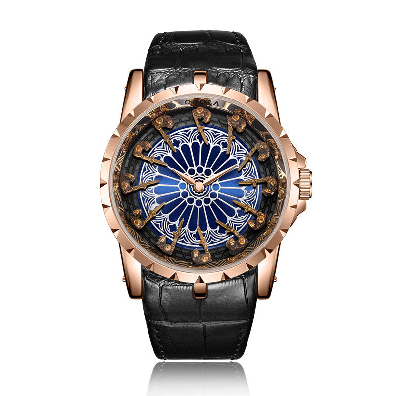 Medieval Style Men Waterproof Quartz Watch, Twelve Knight Design, Classic Gift for Him, Luxury Retro Timepiece