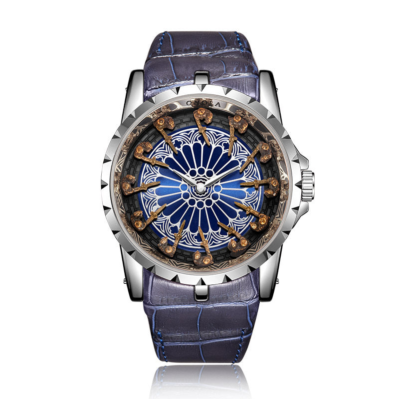 Medieval Style Men Waterproof Quartz Watch, Twelve Knight Design, Classic Gift for Him, Luxury Retro Timepiece