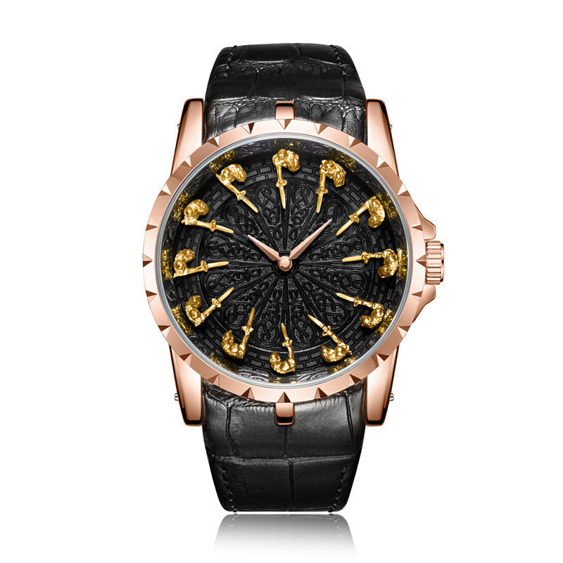 Medieval Style Men Waterproof Quartz Watch, Twelve Knight Design, Classic Gift for Him, Luxury Retro Timepiece