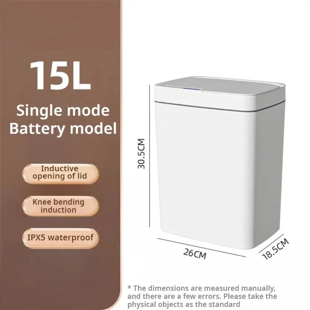 15L Motion Sensor Trash Can With Automatic Lid And Waterproof Design For Kitchen Or Bathroom 7