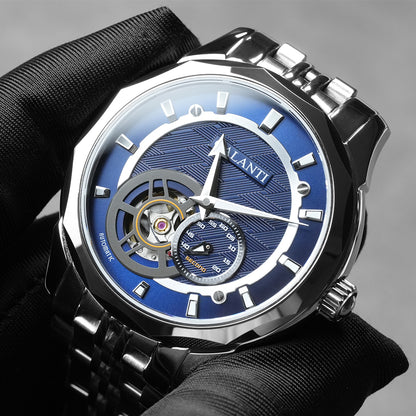 Mechanical Watch MIYOTA 82S5 Movement, Sapphire Tungsten Bezel, Hollow Dial Waterproof Men Watch