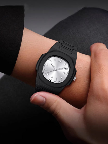TOMI Mens Fashion Quartz Watch with Calendar, Simple Dial, Gift Box for Men, Multifunctional Style, Adjustable Strap