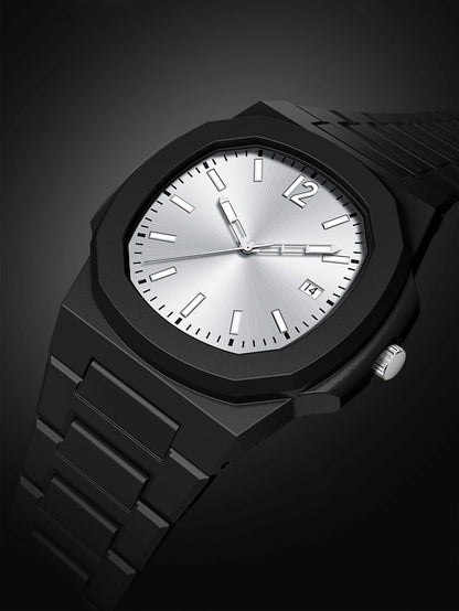 TOMI Mens Fashion Quartz Watch with Calendar, Simple Dial, Gift Box for Men, Multifunctional Style, Adjustable Strap