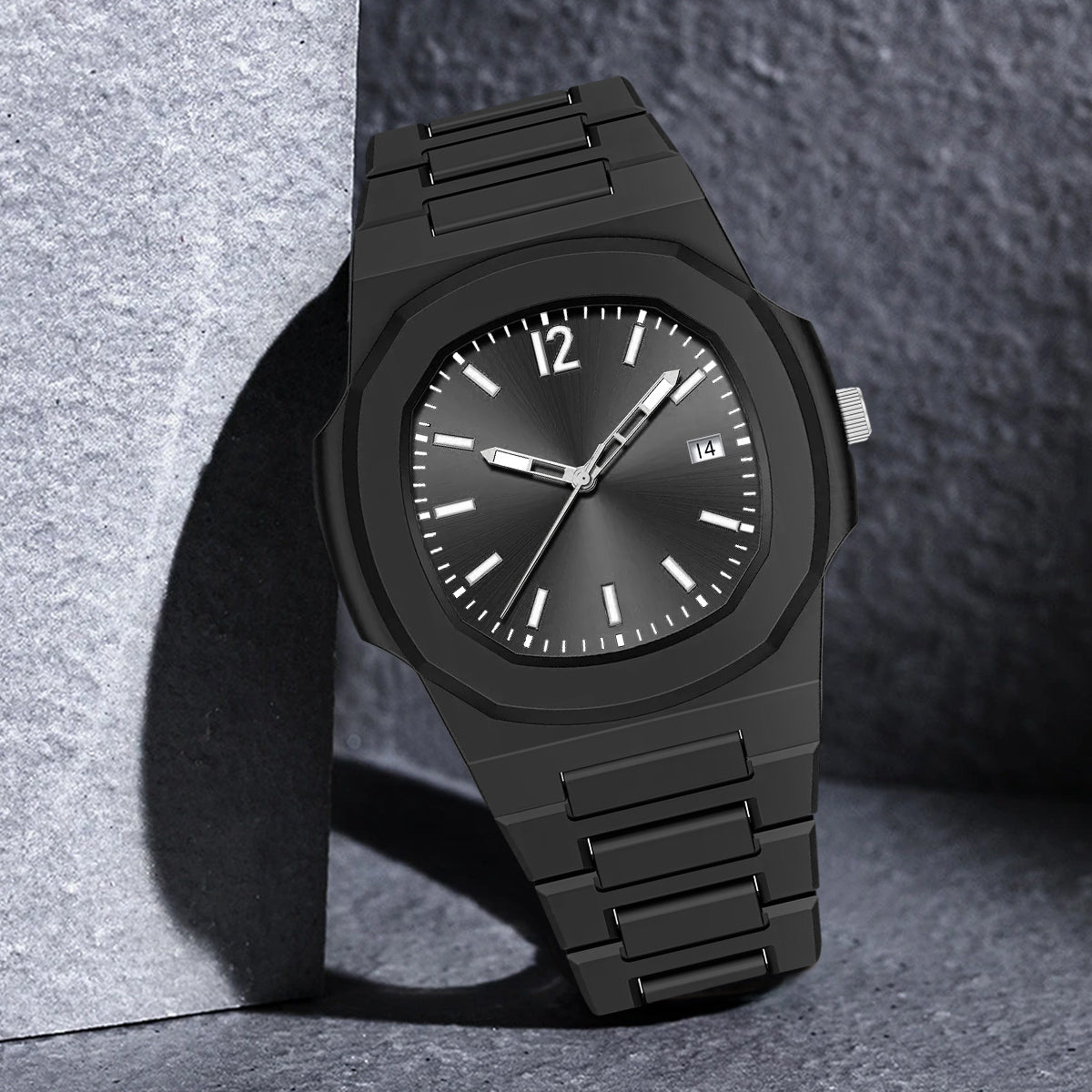 TOMI Mens Fashion Quartz Watch with Calendar, Simple Dial, Gift Box for Men, Multifunctional Style, Adjustable Strap
