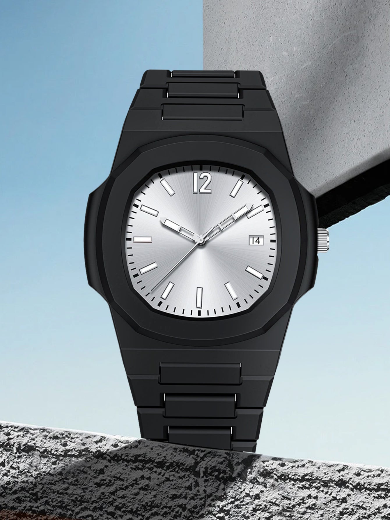 TOMI Mens Fashion Quartz Watch with Calendar, Simple Dial, Gift Box for Men, Multifunctional Style, Adjustable Strap