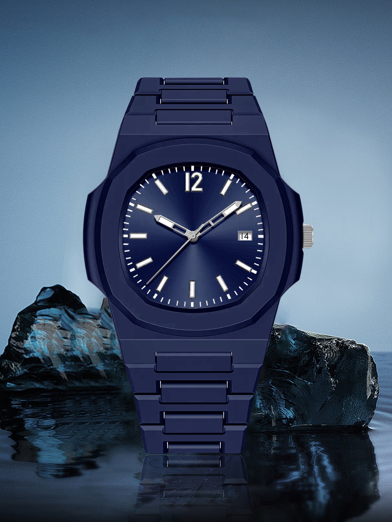 TOMI Mens Fashion Quartz Watch with Calendar, Simple Dial, Gift Box for Men, Multifunctional Style, Adjustable Strap