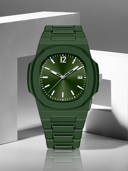 TOMI Mens Fashion Quartz Watch with Calendar, Simple Dial, Gift Box for Men, Multifunctional Style, Adjustable Strap