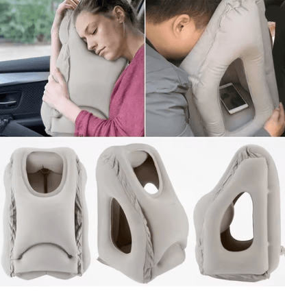 Inflatable Chin Support Travel Pillow Air Cushion for Neck and Headrest