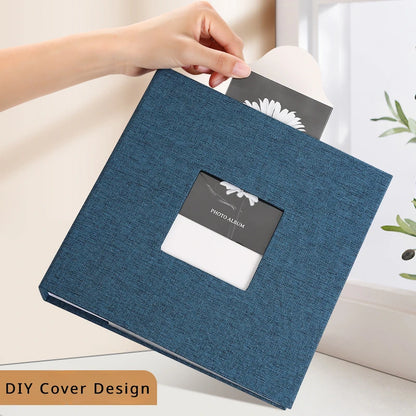 6 Inch Linen Photo Album, Interleaf, Children Growth Collection, Writable Memory Book for Family Portrait Keepsake