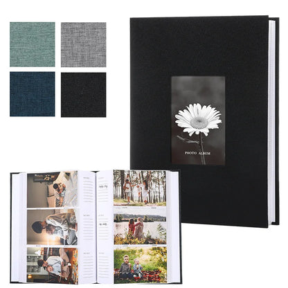 6 Inch Linen Photo Album, Interleaf, Children Growth Collection, Writable Memory Book for Family Portrait Keepsake