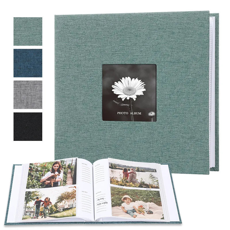 6 Inch Linen Photo Album, Interleaf, Children Growth Collection, Writable Memory Book for Family Portrait Keepsake