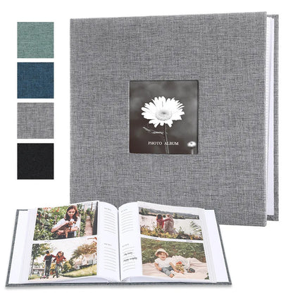 6 Inch Linen Photo Album, Interleaf, Children Growth Collection, Writable Memory Book for Family Portrait Keepsake
