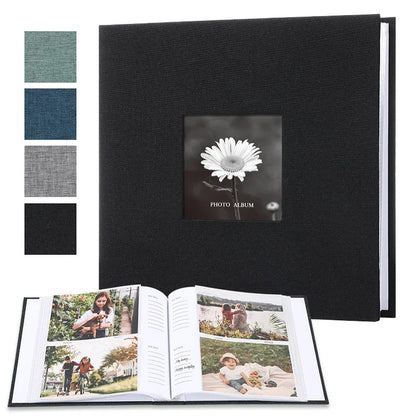 6 Inch Linen Photo Album, Interleaf, Children Growth Collection, Writable Memory Book for Family Portrait Keepsake