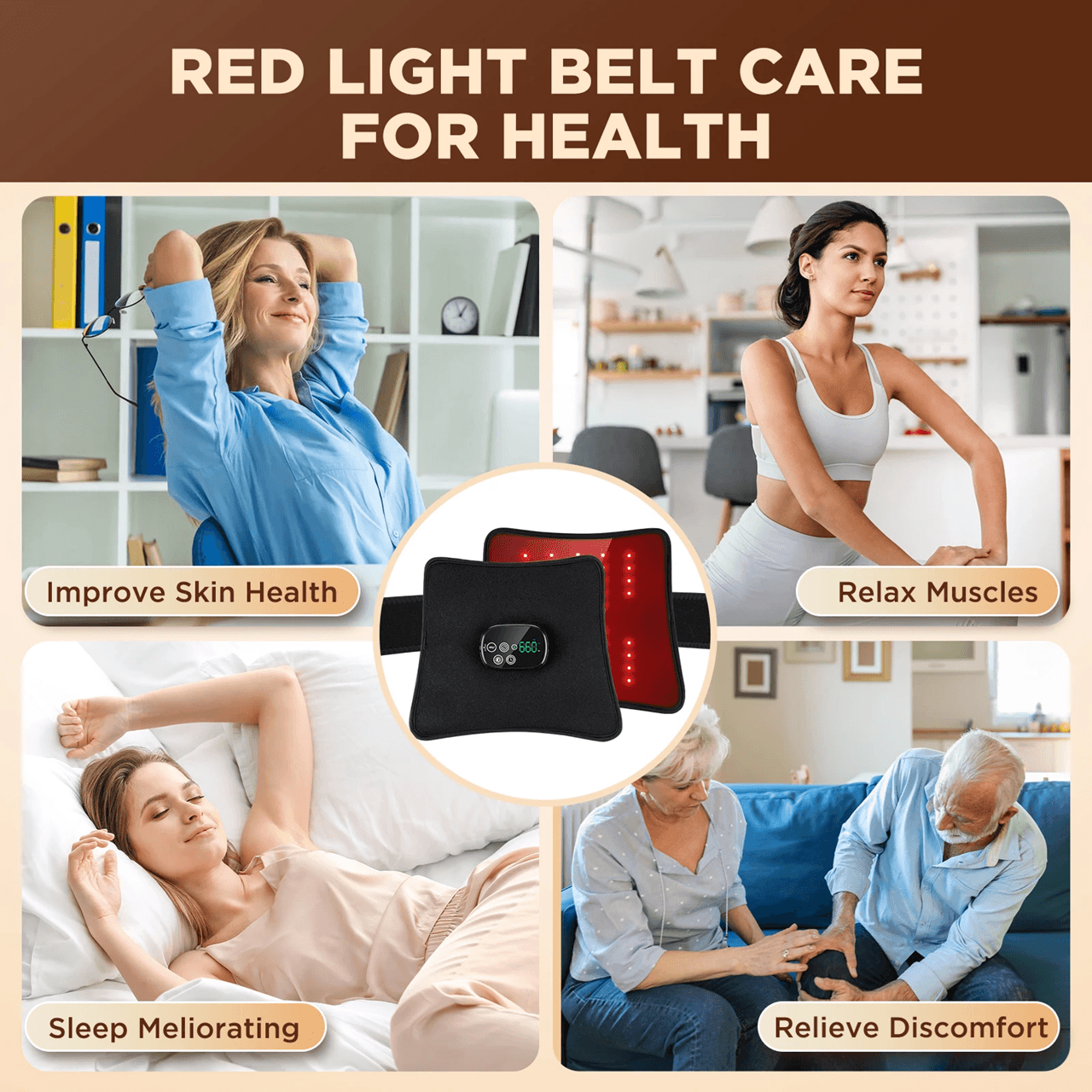 Infrared Knee Massager Heated Vibration Brace Wrap 3
