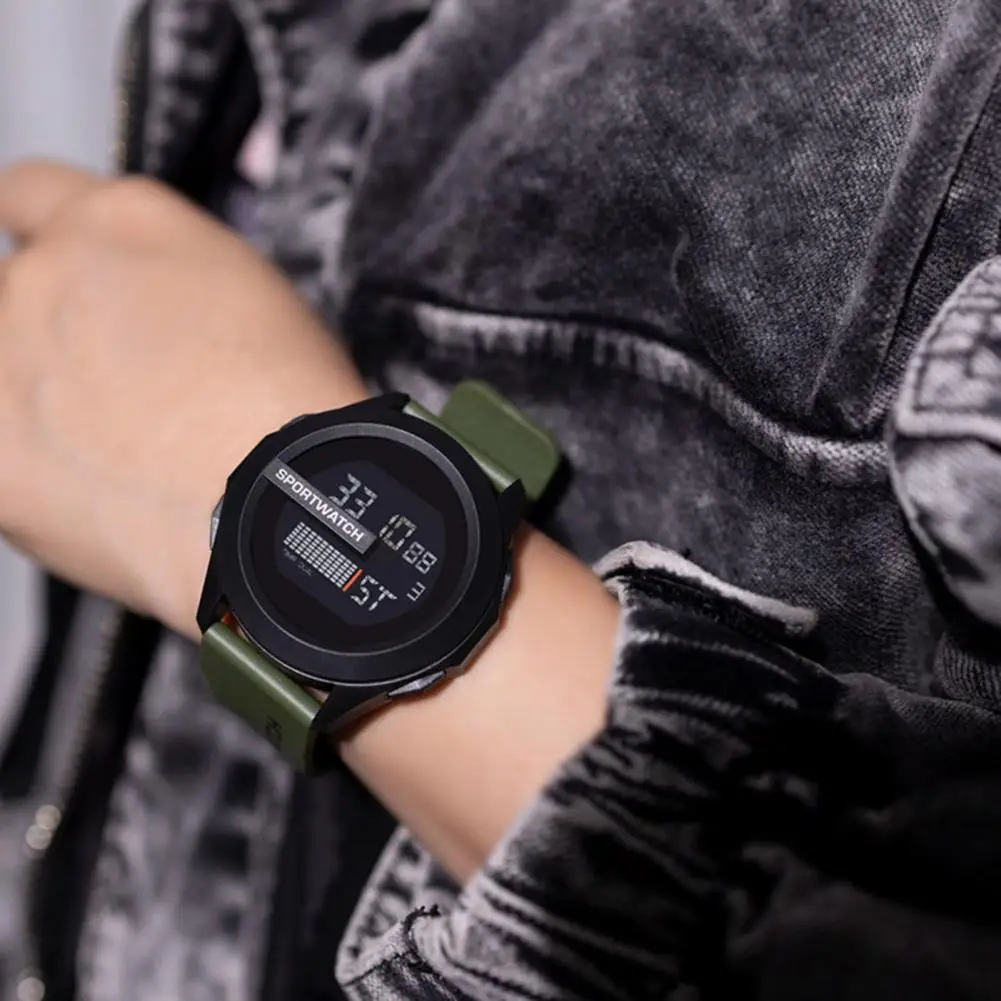 Waterproof Fitness Sports Watch for Men, LED Digital Display, Multifunction Alarm Clock Electronic Watch