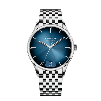 Automatic Mechanical AGELOCER Budapest Watch For Men Steel Strap Dress Watch Big Calendar Elegant B 9