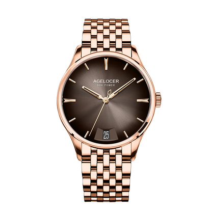 Automatic Mechanical AGELOCER Budapest Watch For Men Steel Strap Dress Watch Big Calendar Elegant B 11
