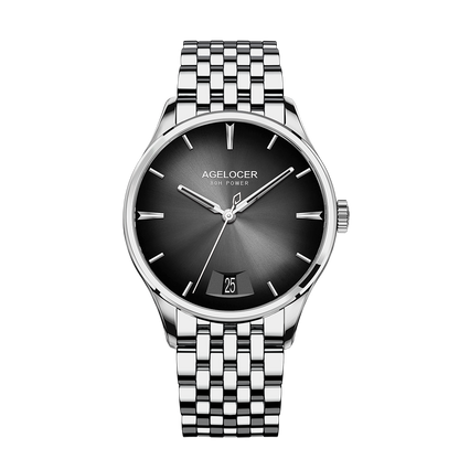 Automatic Mechanical AGELOCER Budapest Watch For Men Steel Strap Dress Watch Big Calendar Elegant B 10