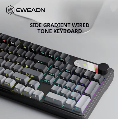 EWEADN GS75 RGB Gaming Keyboard with Knob and Side Printed Gradient Keycaps