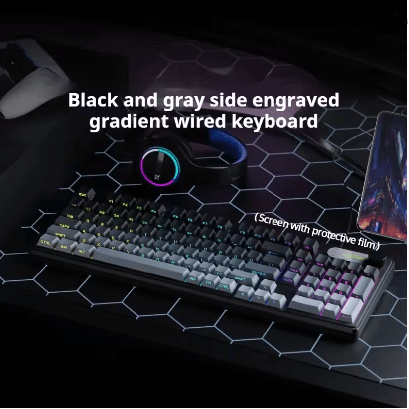 EWEADN GS75 RGB Gaming Keyboard With Knob And Side Printed Gradient Keycaps 3
