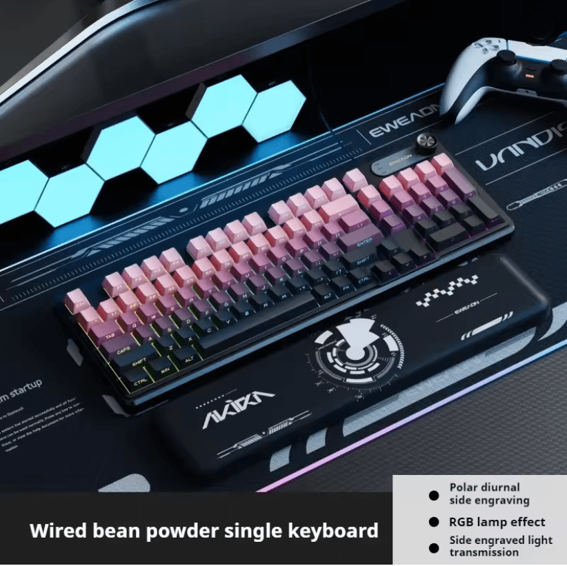 EWEADN GS75 RGB Gaming Keyboard With Knob And Side Printed Gradient Keycaps 4