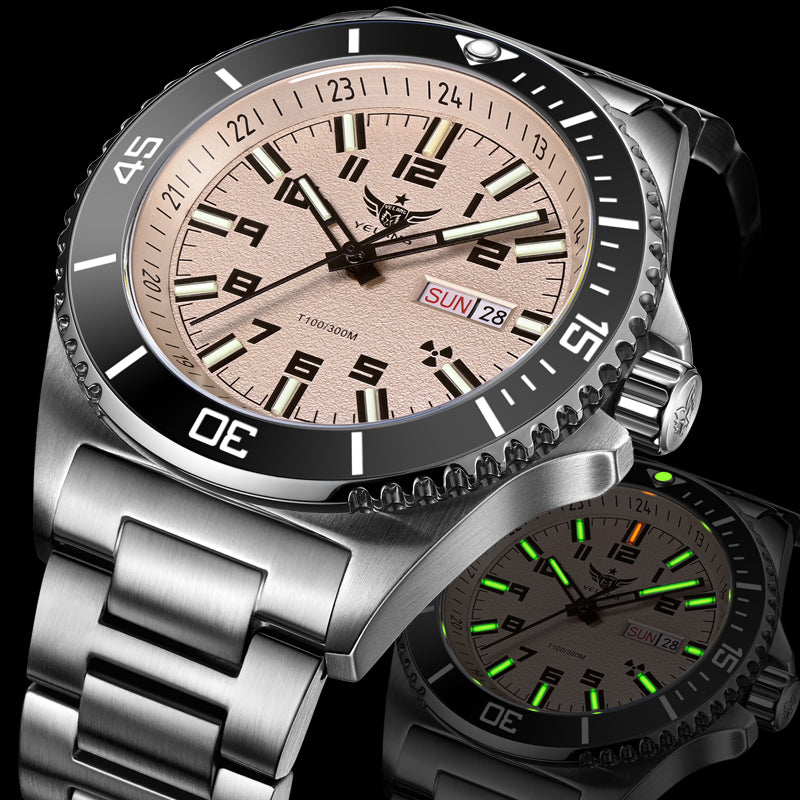 Automatic Mechanical Watch 44mm, Japan 8205 Movement, Men Diver Luxury Watch, 300M Waterproof Luminous