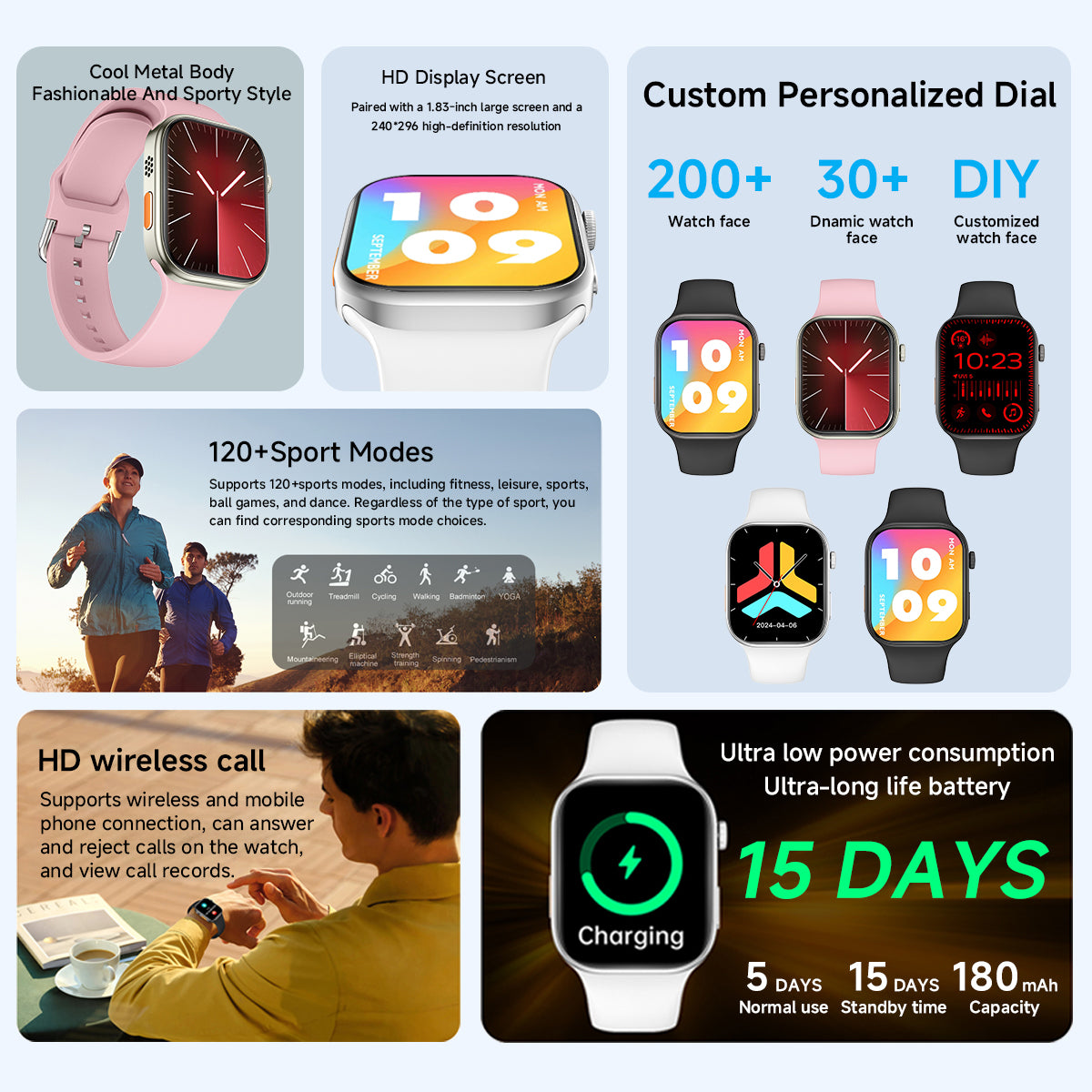 HD Screen Smartwatch, Bluetooth Call Fitness Tracker, Sleep and Health Monitor for Women, Men, Gift