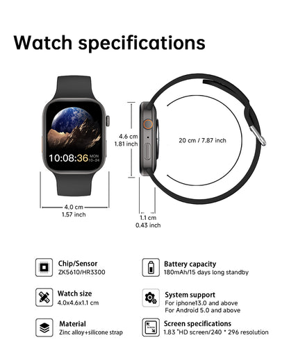 HD Screen Smartwatch, Bluetooth Call Fitness Tracker, Sleep and Health Monitor for Women, Men, Gift