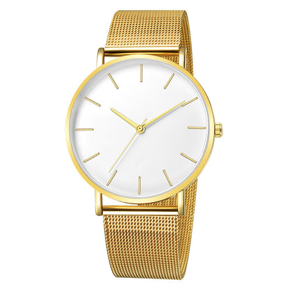 Simple Men Business Stainless Steel Mesh Belt Quartz Watch, Ultra Thin Fashion Watch, Casual Relogio Masculino