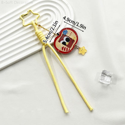 Acrylic Kpop Idol Photocard Holder Photo Card Protector Cover with Keychain, Cartoon Apple Shaped Mini Album for Bag