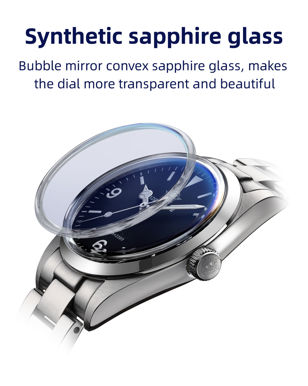 Men Luxury Stainless Steel Quartz Watch, Sapphire Glass, Luminous Dial, 100m Waterproof Reloj Hombre by Top Brand