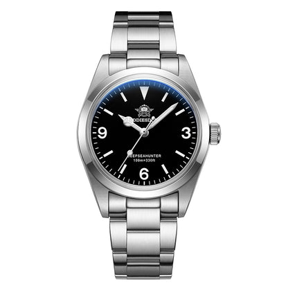 Men Luxury Stainless Steel Quartz Watch, Sapphire Glass, Luminous Dial, 100m Waterproof Reloj Hombre by Top Brand