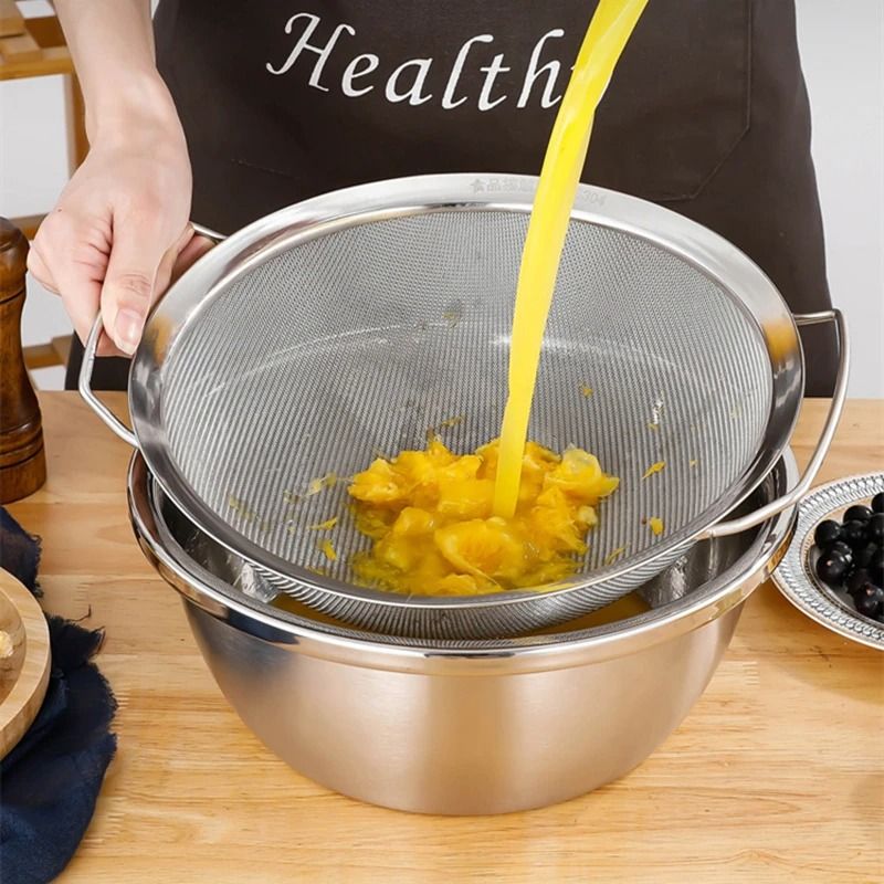 Stainless Steel Mesh Strainer Basket With Double Handles 3