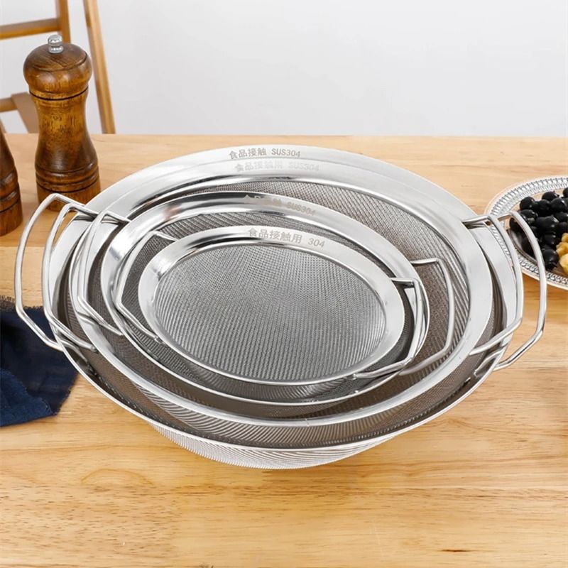 Stainless Steel Mesh Strainer Basket With Double Handles 4
