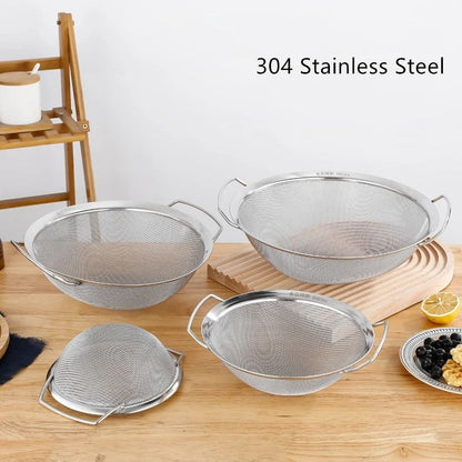 Stainless Steel Mesh Strainer Basket With Double Handles 5