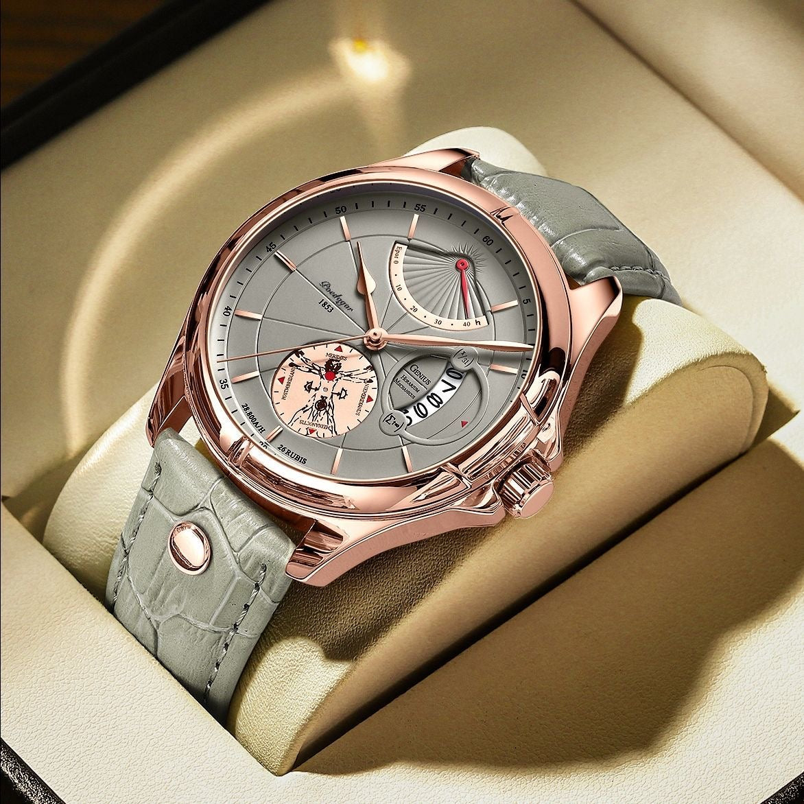 Luxury Business Men Quartz Wristwatch Waterproof Luminous Date Leather Man Watch Fashion Reloj Homb 1