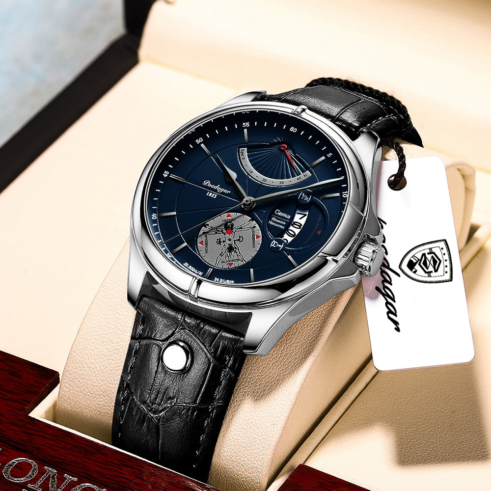 Luxury Business Men Quartz Wristwatch Waterproof Luminous Date Leather Man Watch Fashion Reloj Homb 8