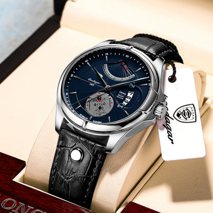 Luxury Business Men Quartz Wristwatch Waterproof Luminous Date Leather Man Watch Fashion Reloj Homb 8