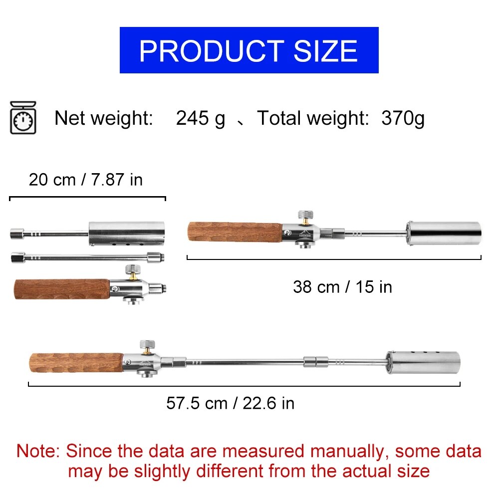 Long Flame Igniter For Camping Portable Wooden Handle Burner Adjustable BBQ Gas Spray Gun  Removabl 2