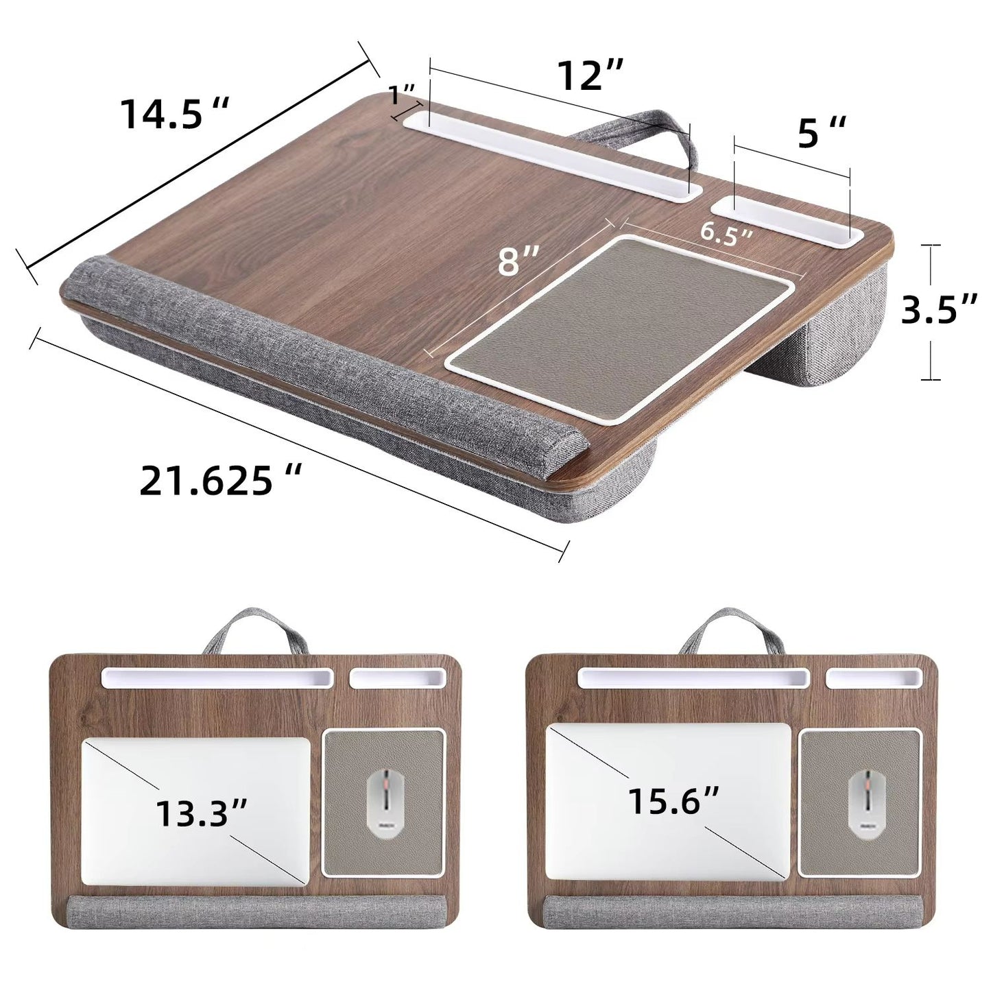 HomeEase SofaBed Laptop Desk With Embedded Mouse Pad  Antislip Double Groove Bar 6