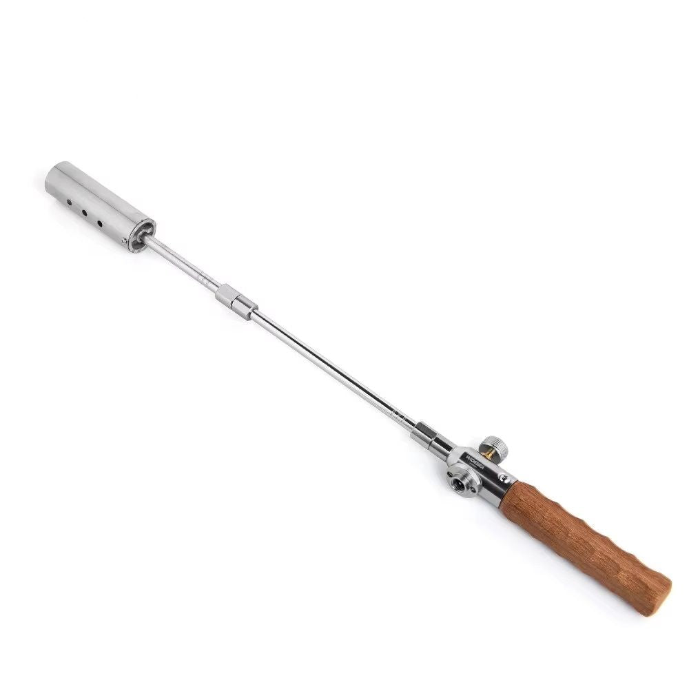 Long Flame Igniter for Camping, Portable Wooden Handle Burner, Adjustable BBQ Gas Spray Gun & Removable Stove Toolkit