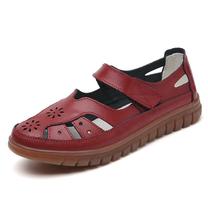 Sandals Summer Breathable Leather Slippers Womens Non Slip Casual Roman Shoes Ladies Versatile Slip 5