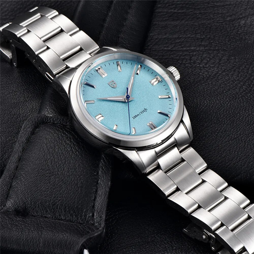 PAGANI DESIGN Quartz Watch for Men, Stainless Steel Case, AR Coating Sapphire, VH31 Sports Business Style