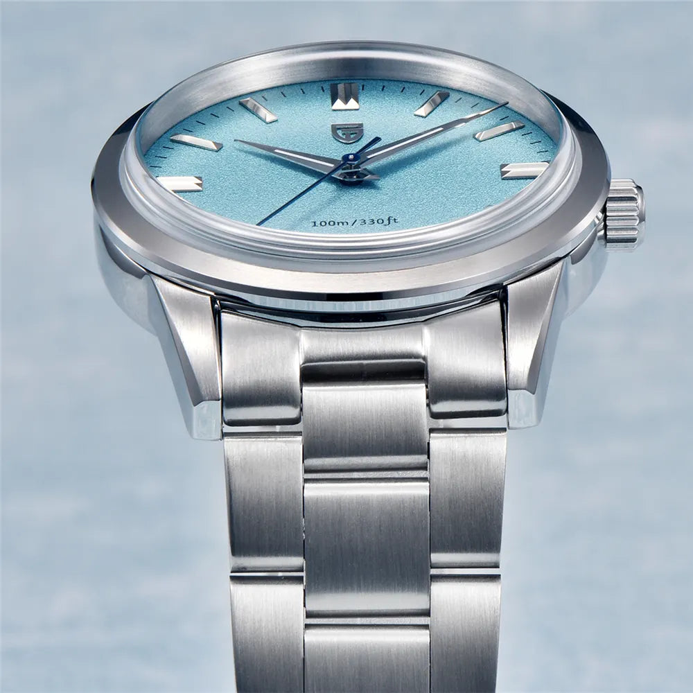 PAGANI DESIGN Quartz Watch for Men, Stainless Steel Case, AR Coating Sapphire, VH31 Sports Business Style