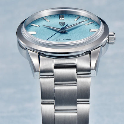 PAGANI DESIGN Quartz Watch for Men, Stainless Steel Case, AR Coating Sapphire, VH31 Sports Business Style
