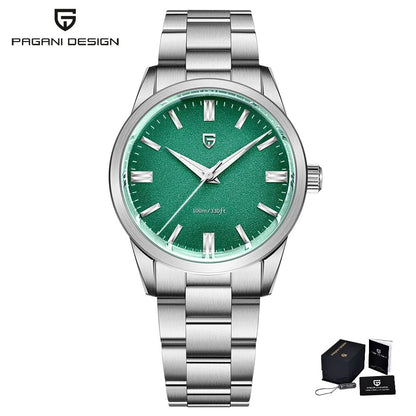 PAGANI DESIGN Quartz Watch for Men, Stainless Steel Case, AR Coating Sapphire, VH31 Sports Business Style