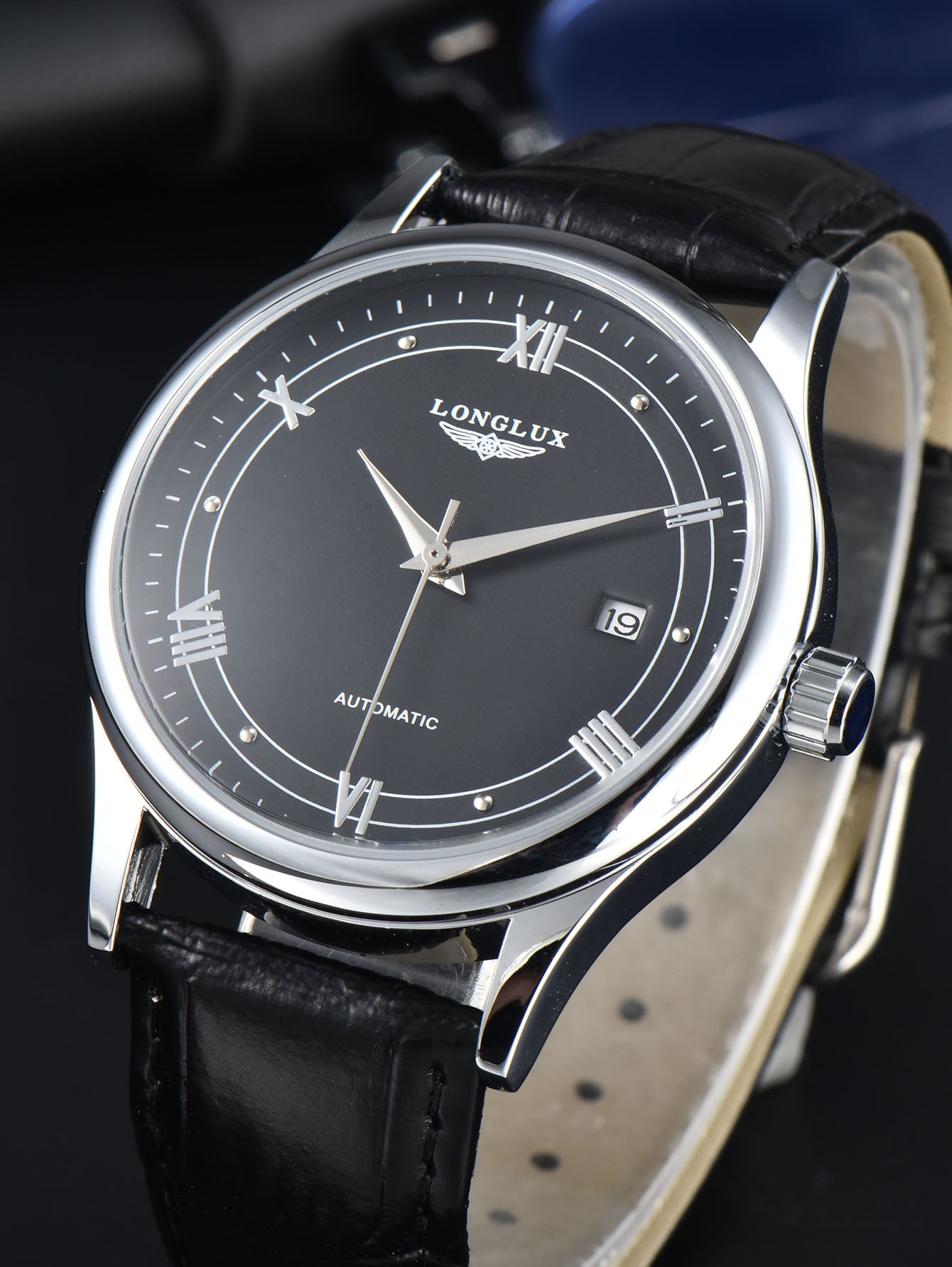 Automatic Man Watch, Waterproof Leather Watch for Men, Simple Date Mechanical Timepiece